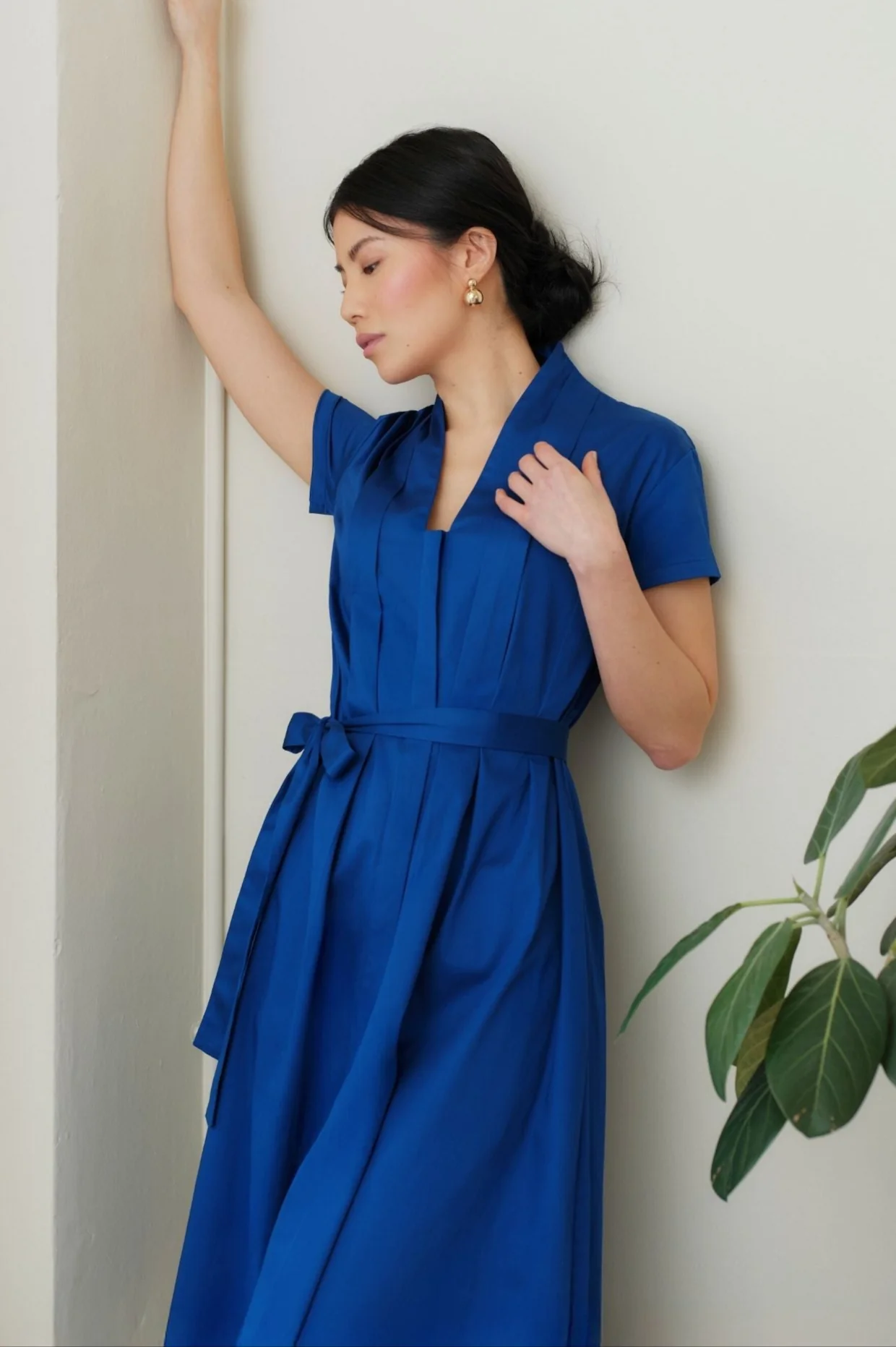 The Abigail Shirt Dress Cobalt Blue - Image 3
