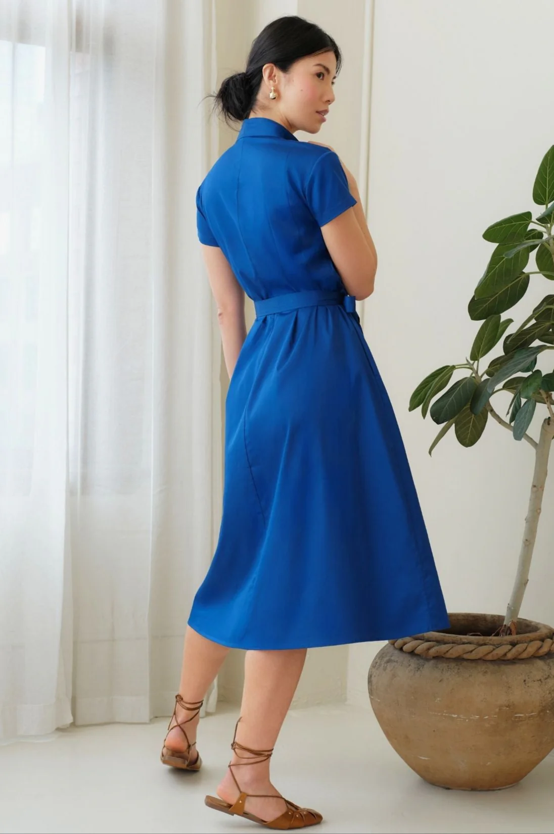 The Abigail Shirt Dress Cobalt Blue - Image 4