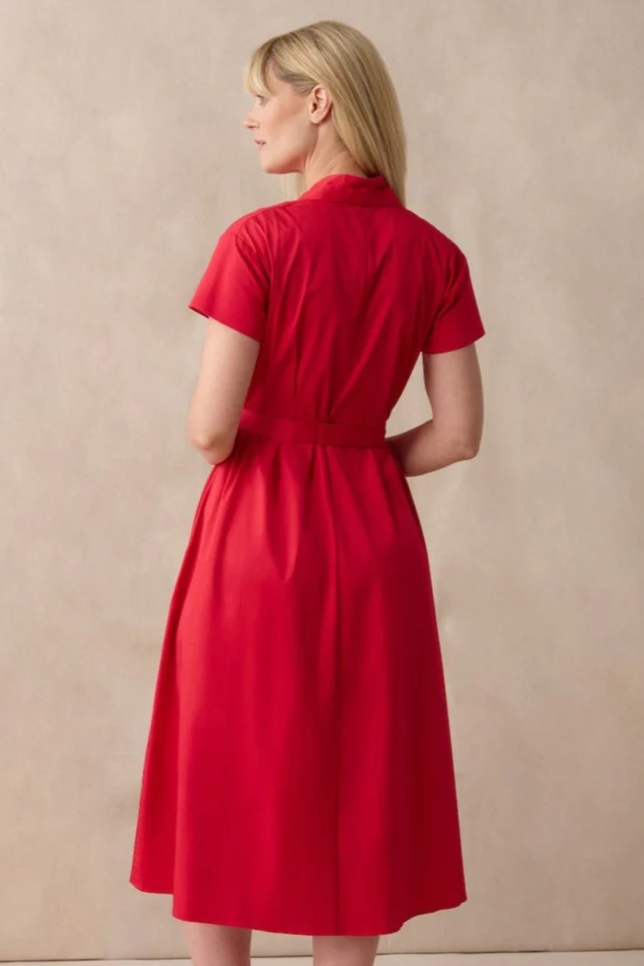 The Abigail Shirt Dress Crimson - Image 3
