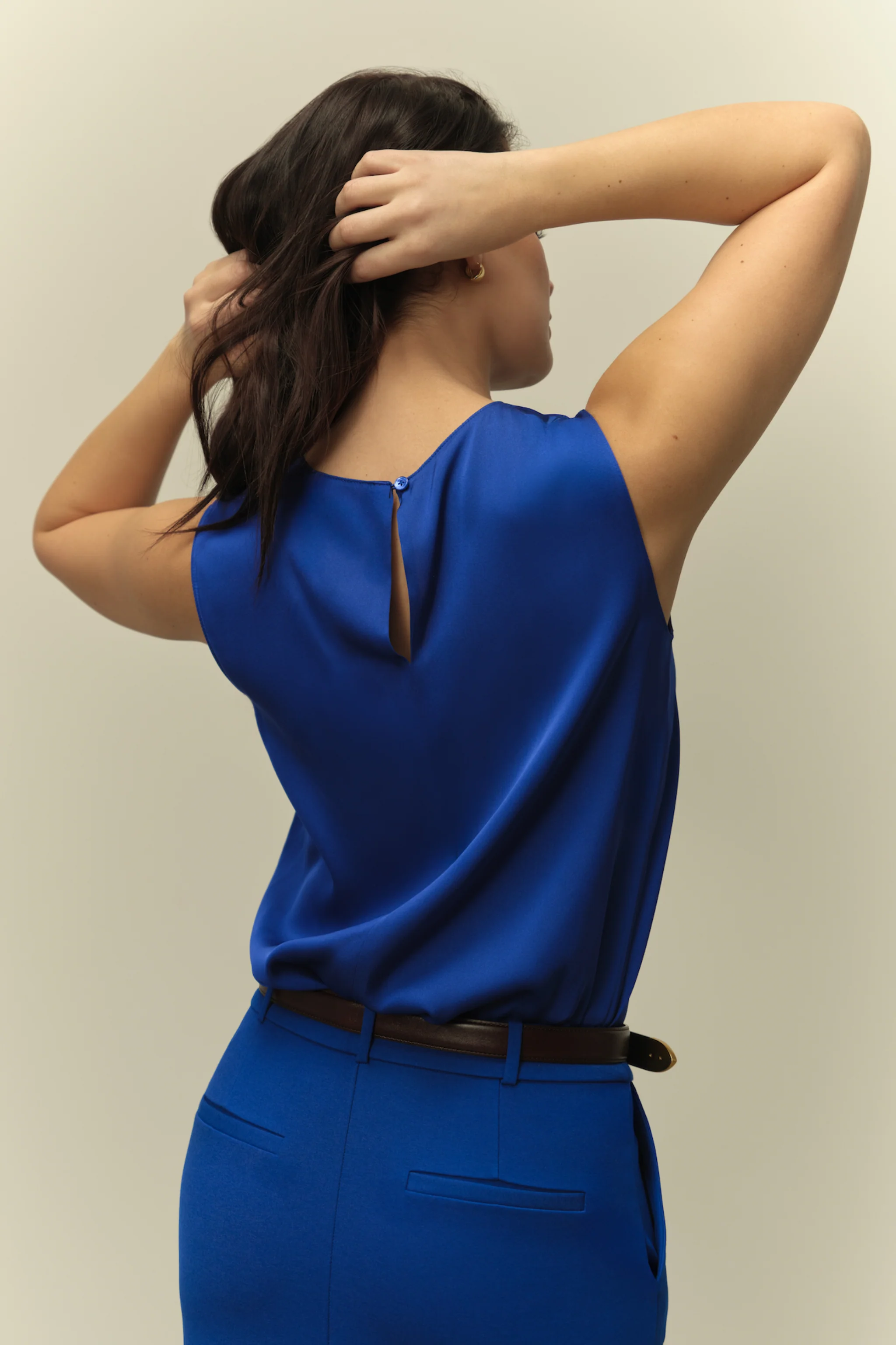 The Amber Silk Shell Cobalt Blue - Image 3