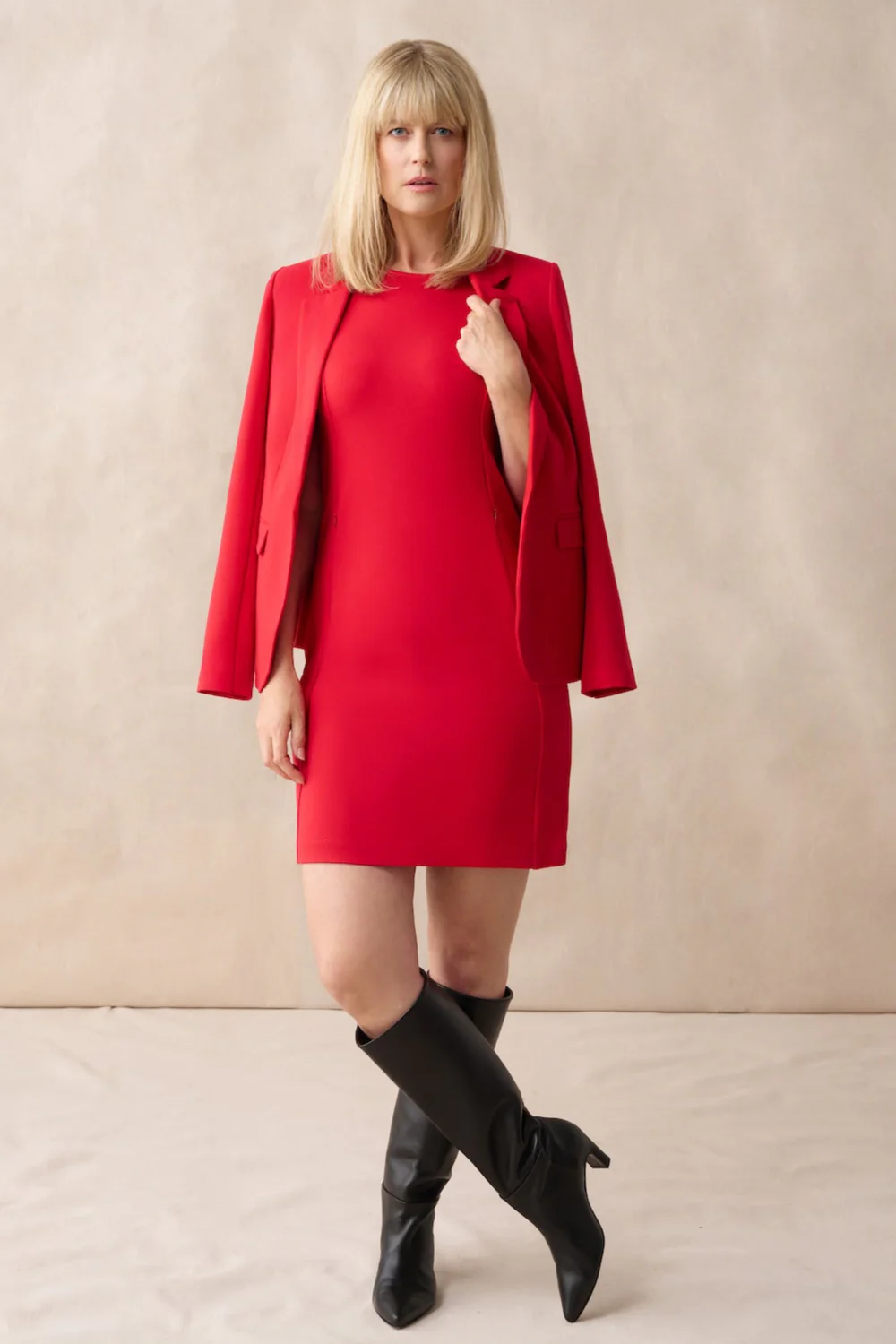 The Cecilia Dress Short Sleeve Crimson - Image 4