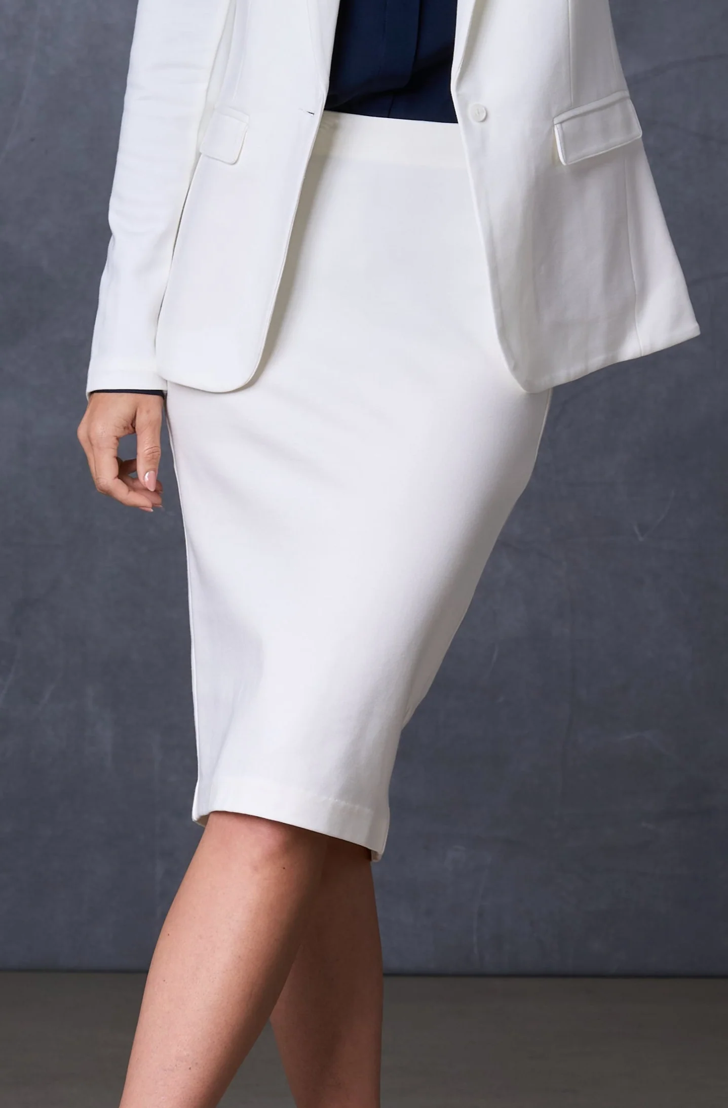The Dorothy Pencil Skirt Ivory - Image 4
