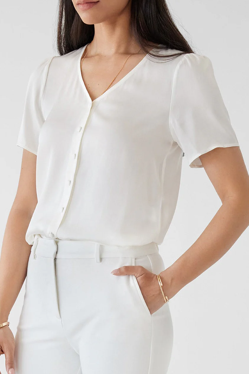 The Evelyn Silk Blouse Ivory