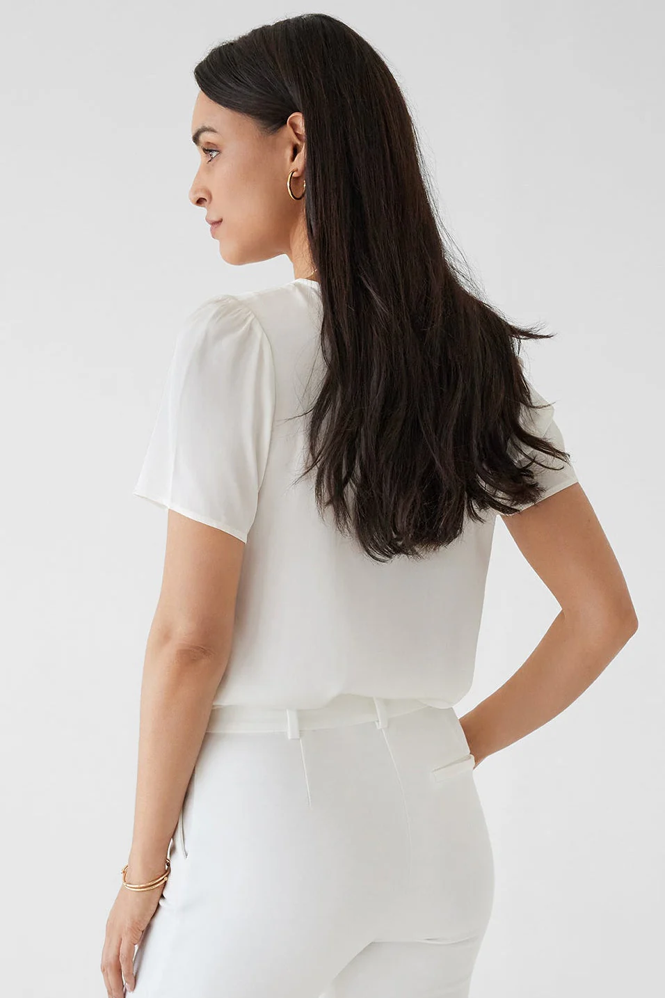 The Evelyn Silk Blouse Ivory - Image 4
