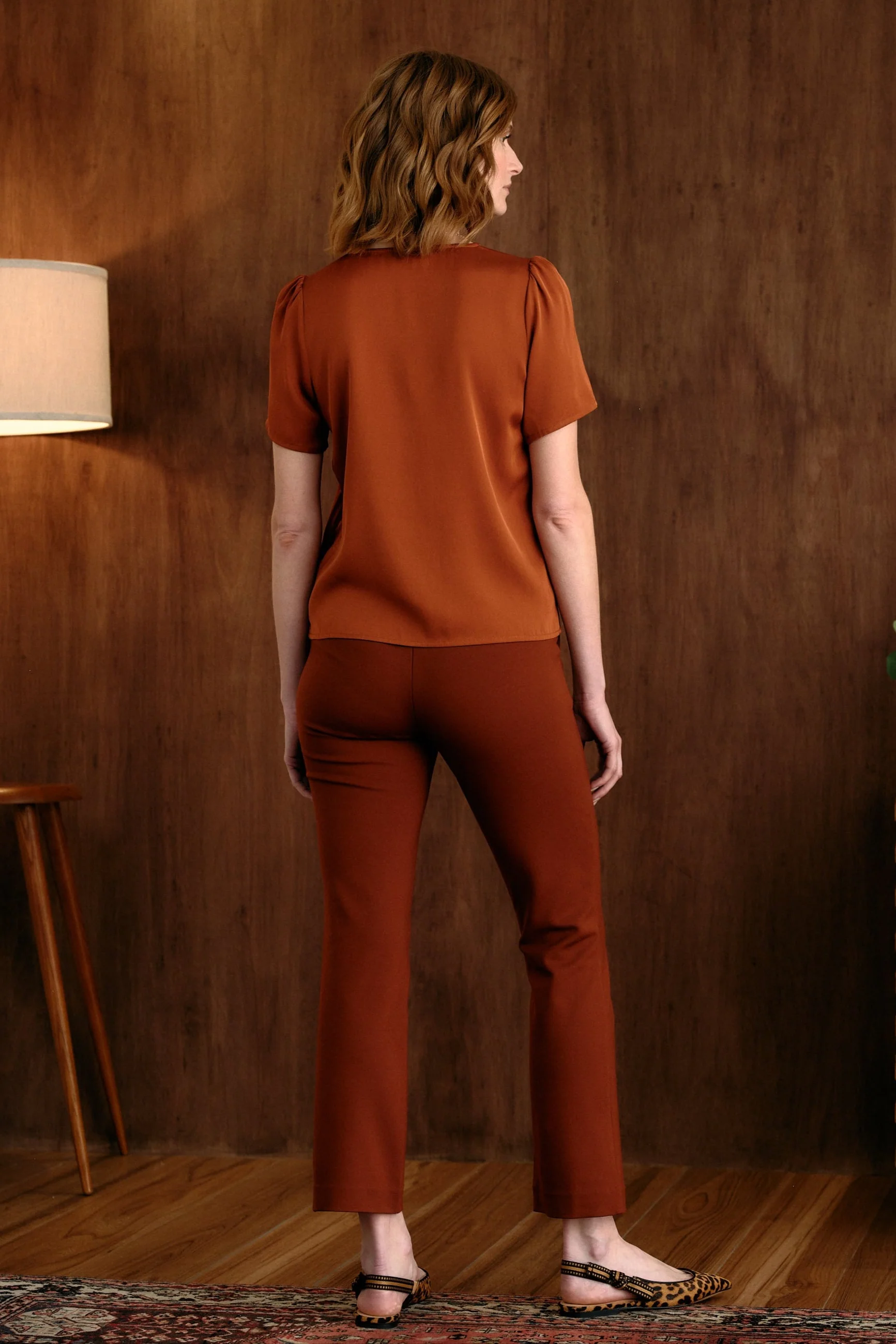 The Evelyn Silk Blouse Ochre - Image 4