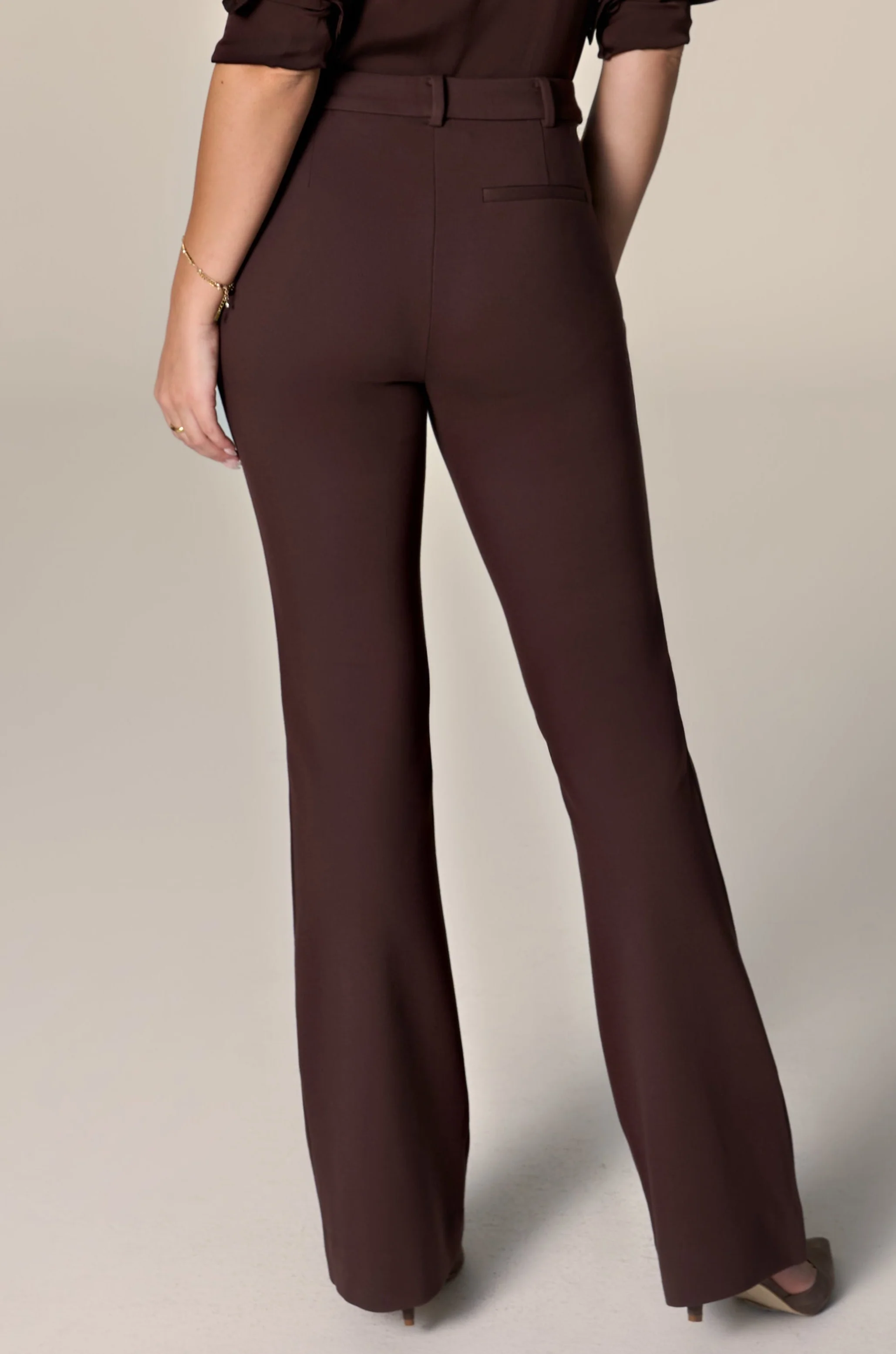 The Farrah Flare Trouser Chocolate - Image 3