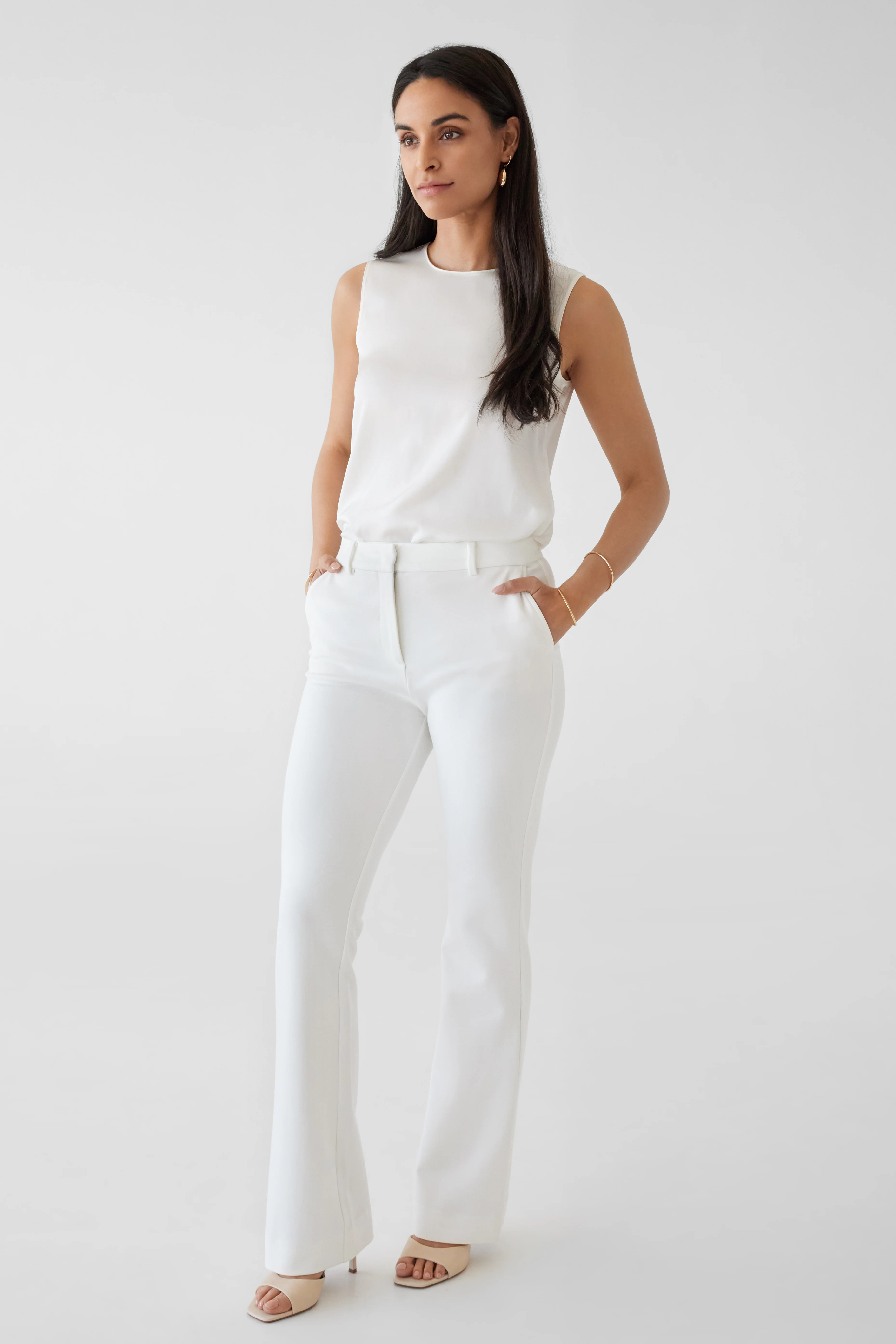 The Farrah Flare Trouser Ivory - Image 3