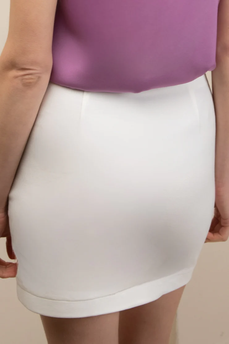 The Jennifer Wrap Skirt Ivory - Image 3