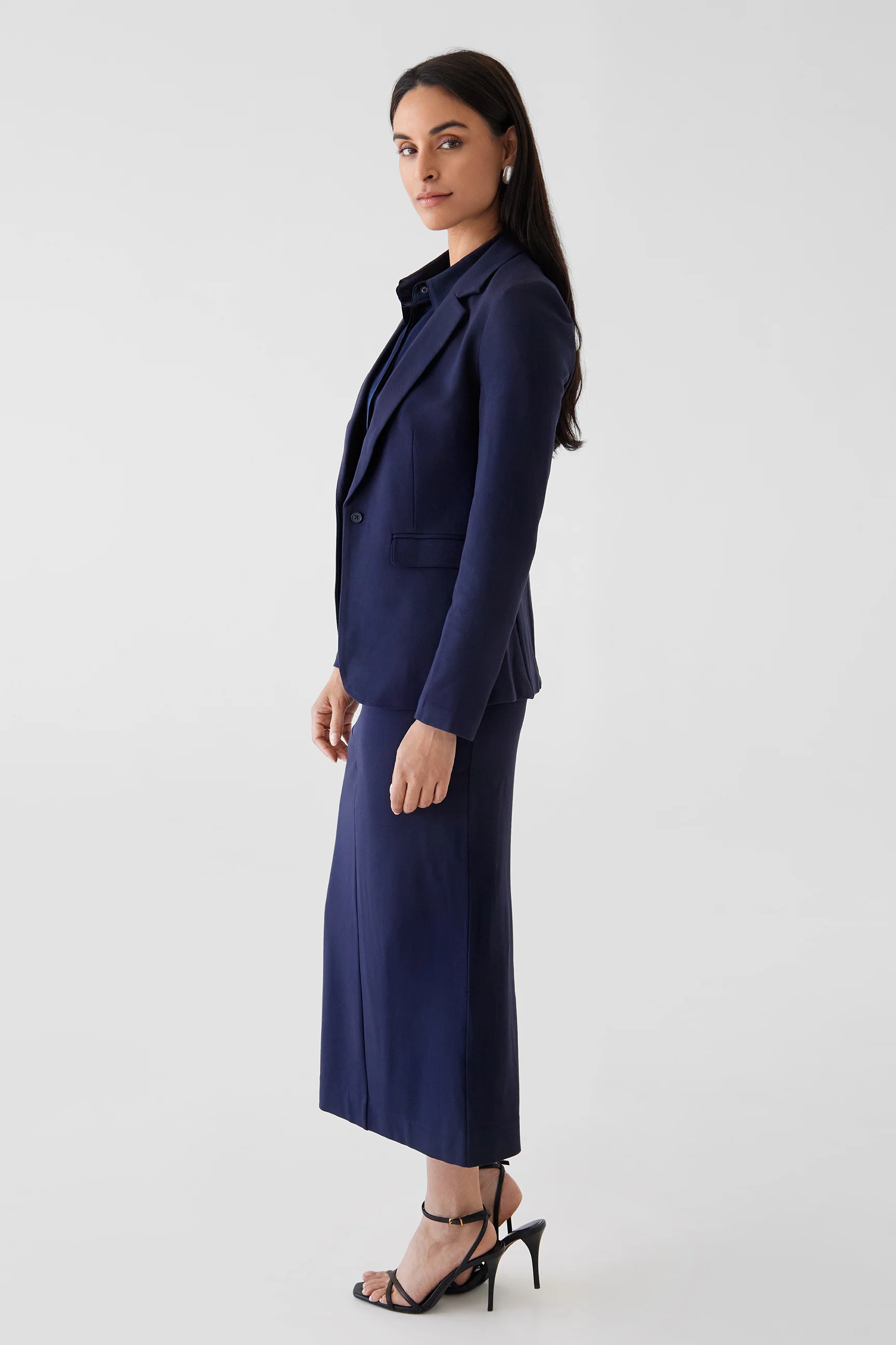 The Julia Trouser Skirt Navy - Image 4