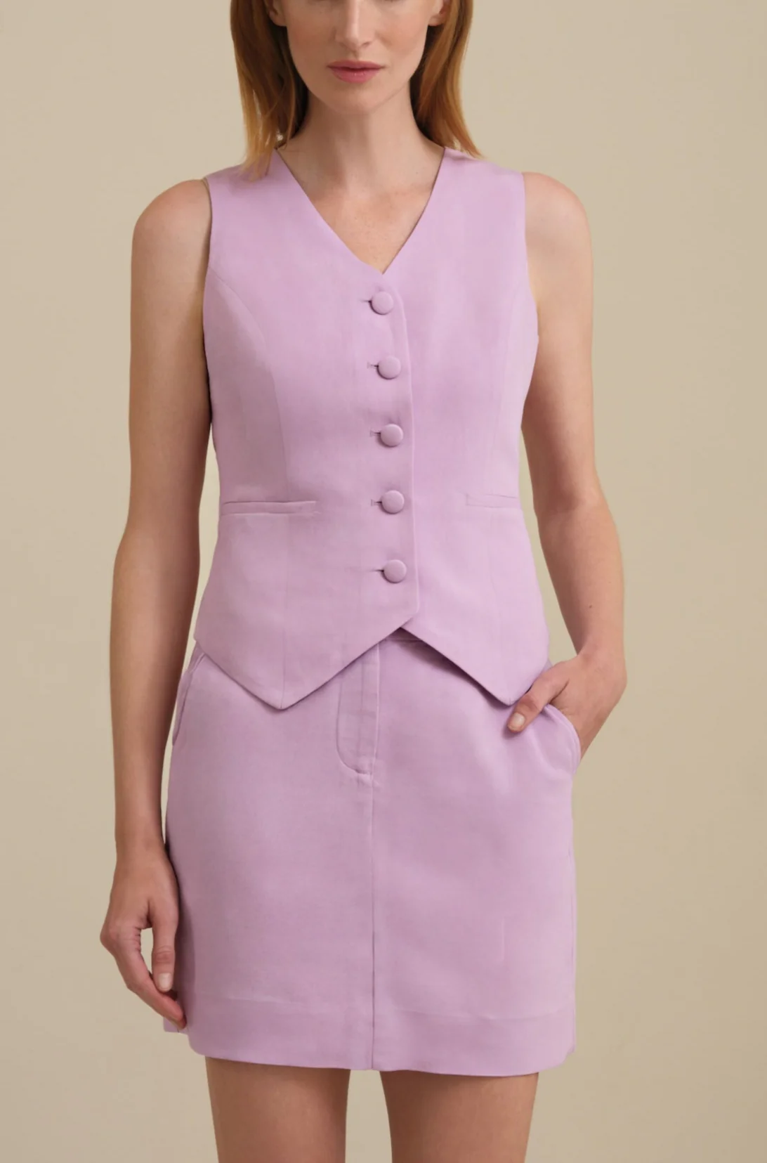 The No Gape Zora Linen Vest Peony - Image 6
