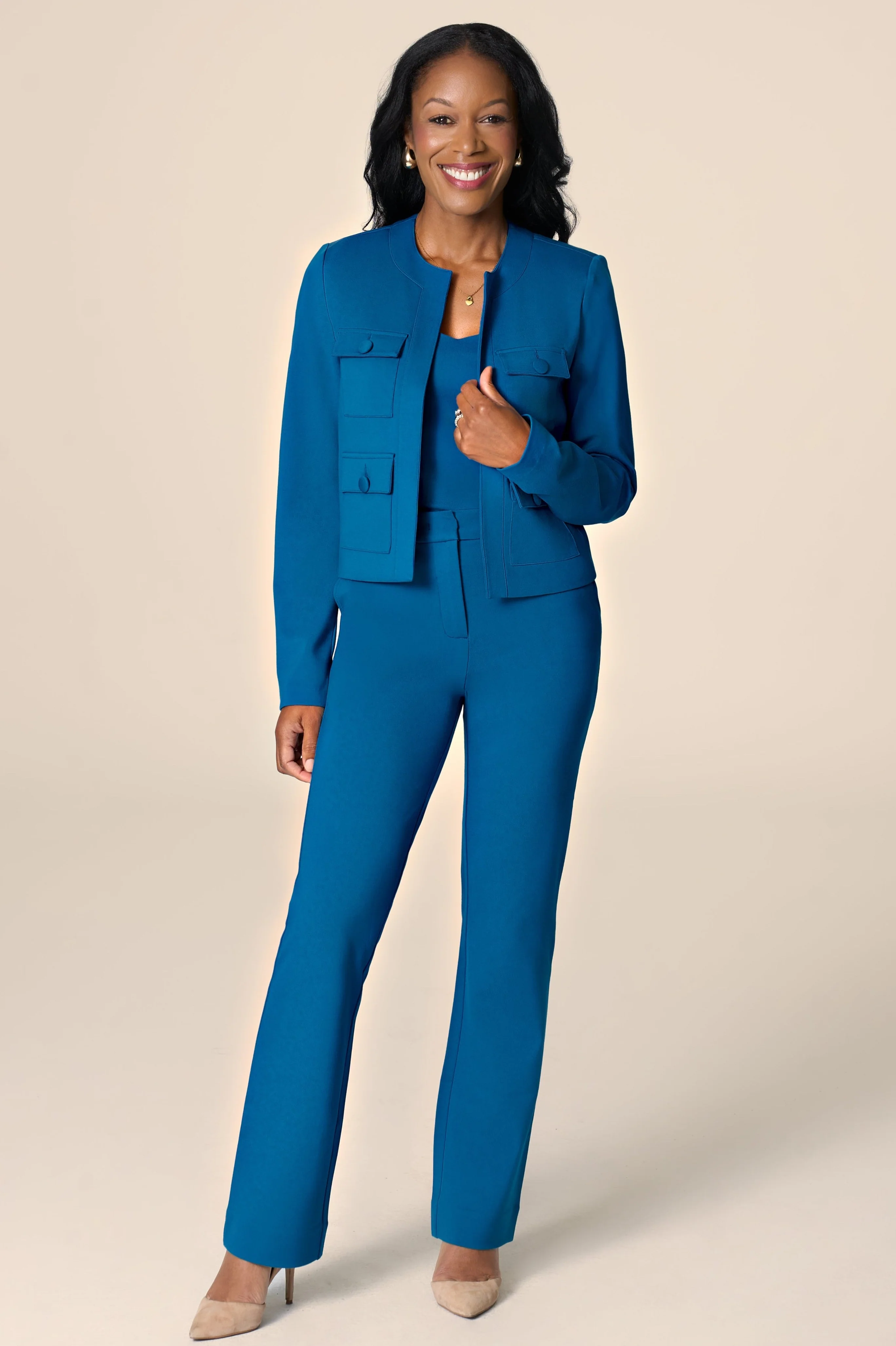 The Nora Jacket Peacock Blue - Image 4
