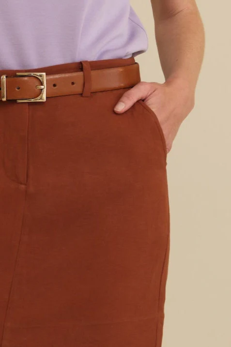 The Paige Mini Skirt Cognac - Image 2