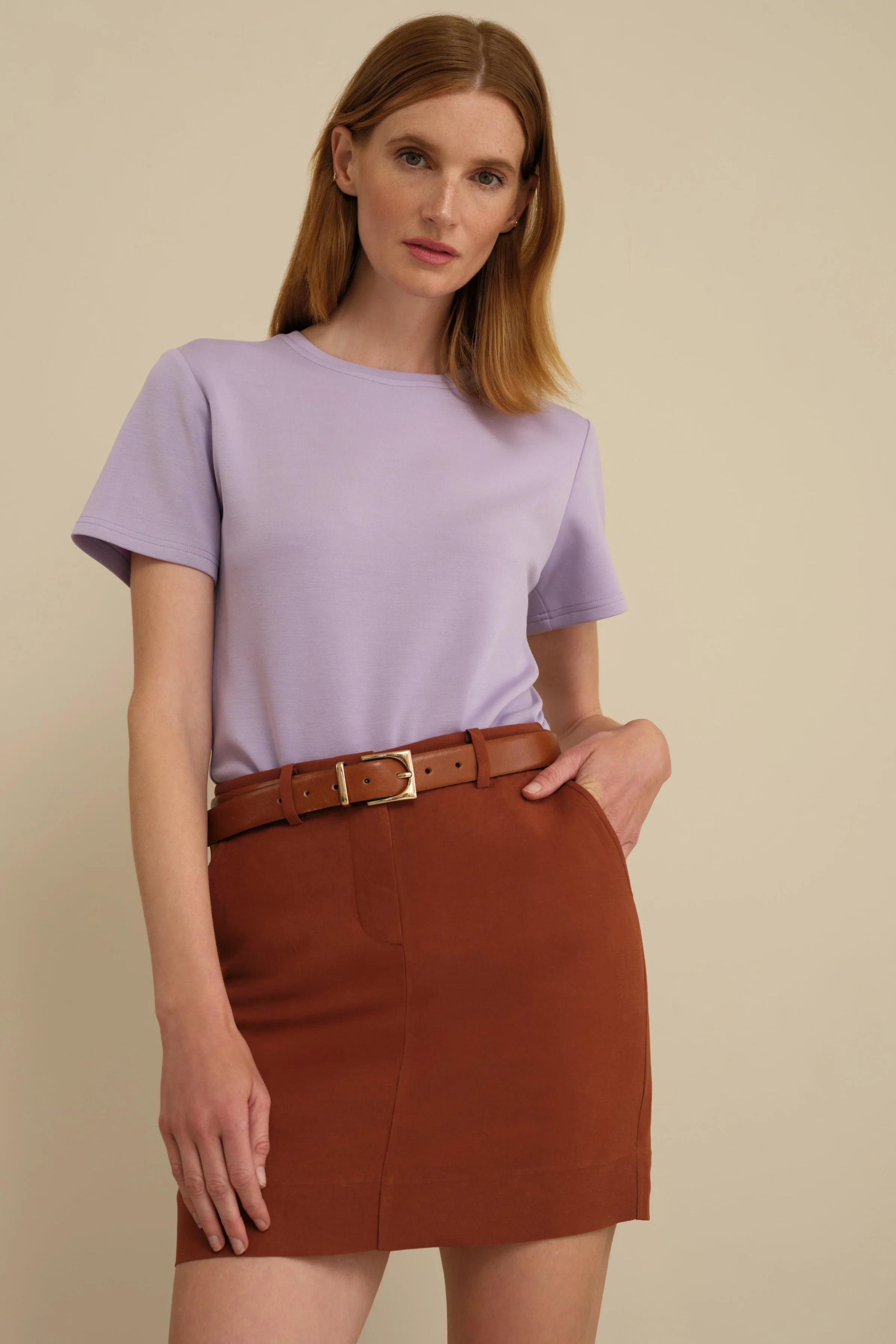 The Paige Mini Skirt Cognac - Image 3
