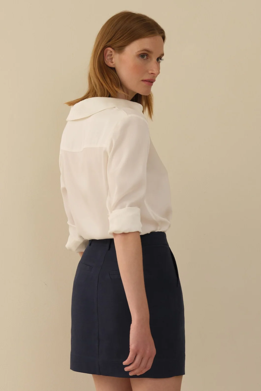 The Paige Mini Skirt Navy - Image 4