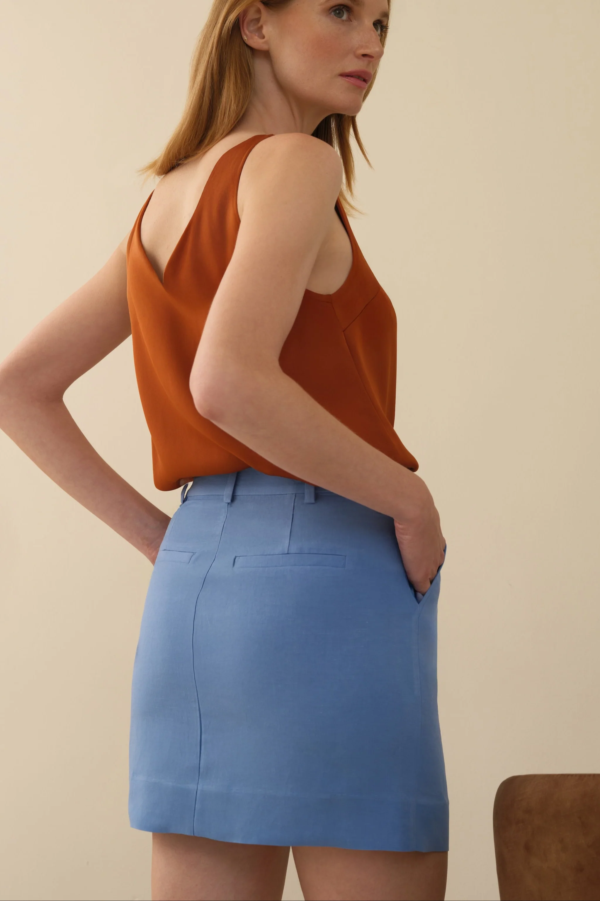 The Paige Mini Skirt Neon Blue - Image 3