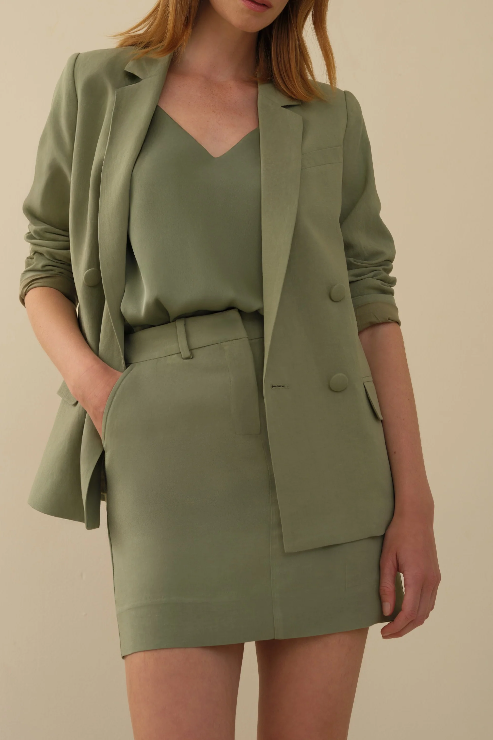 The Paige Mini Skirt Sage