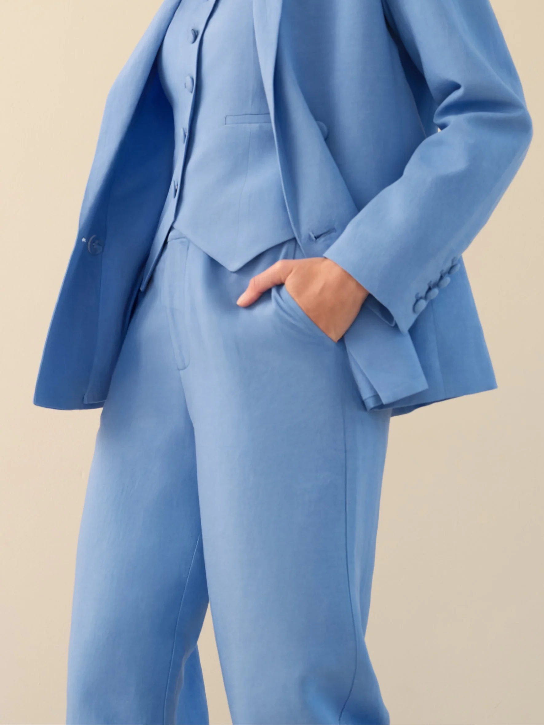 The Willow Wide Leg Trouser Neon Blue - Image 3