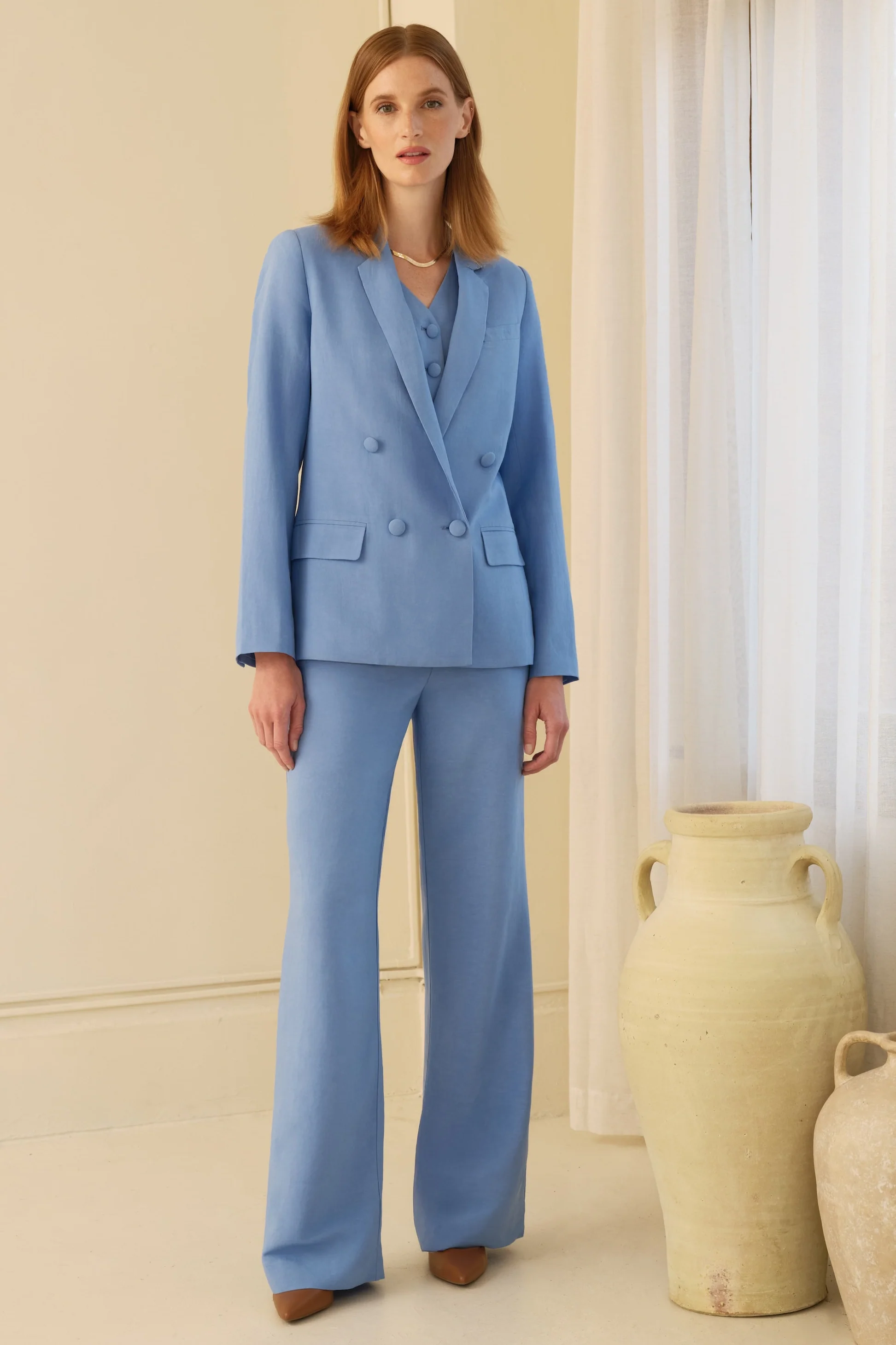 The Willow Wide Leg Trouser Neon Blue - Image 5