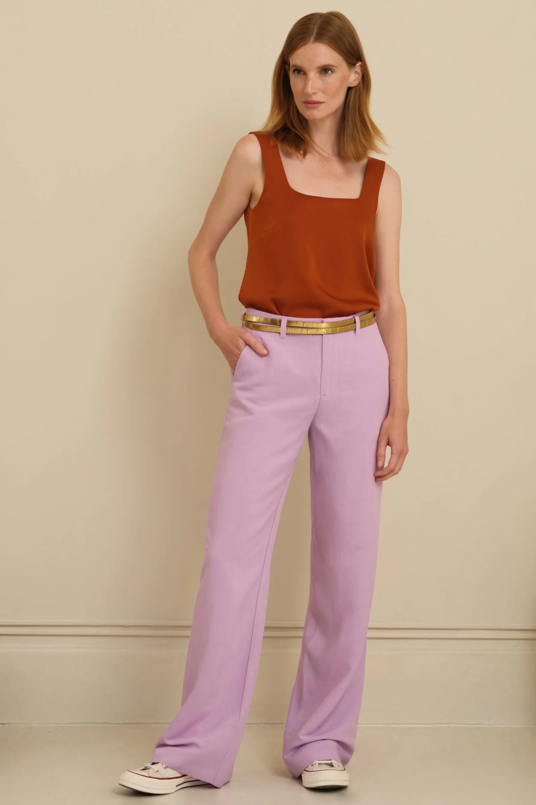 The Willow Wide Leg Trouser Peony - Image 3