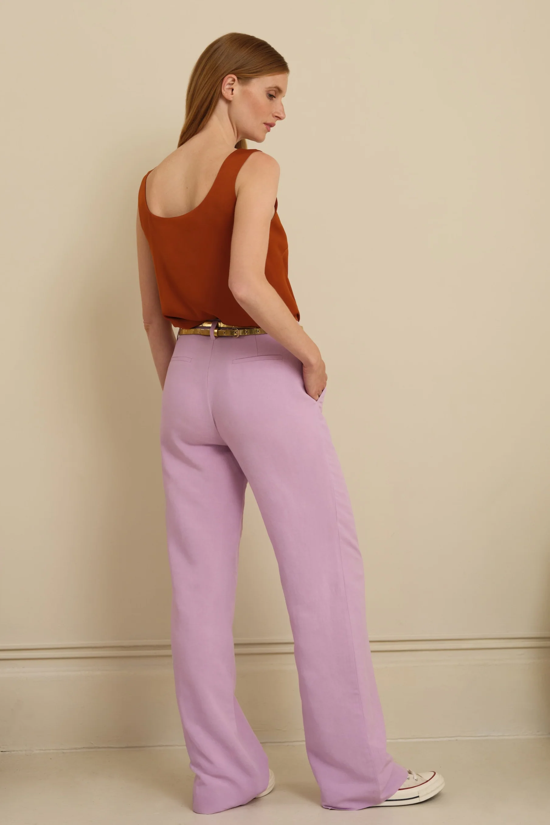 The Willow Wide Leg Trouser Peony - Image 4