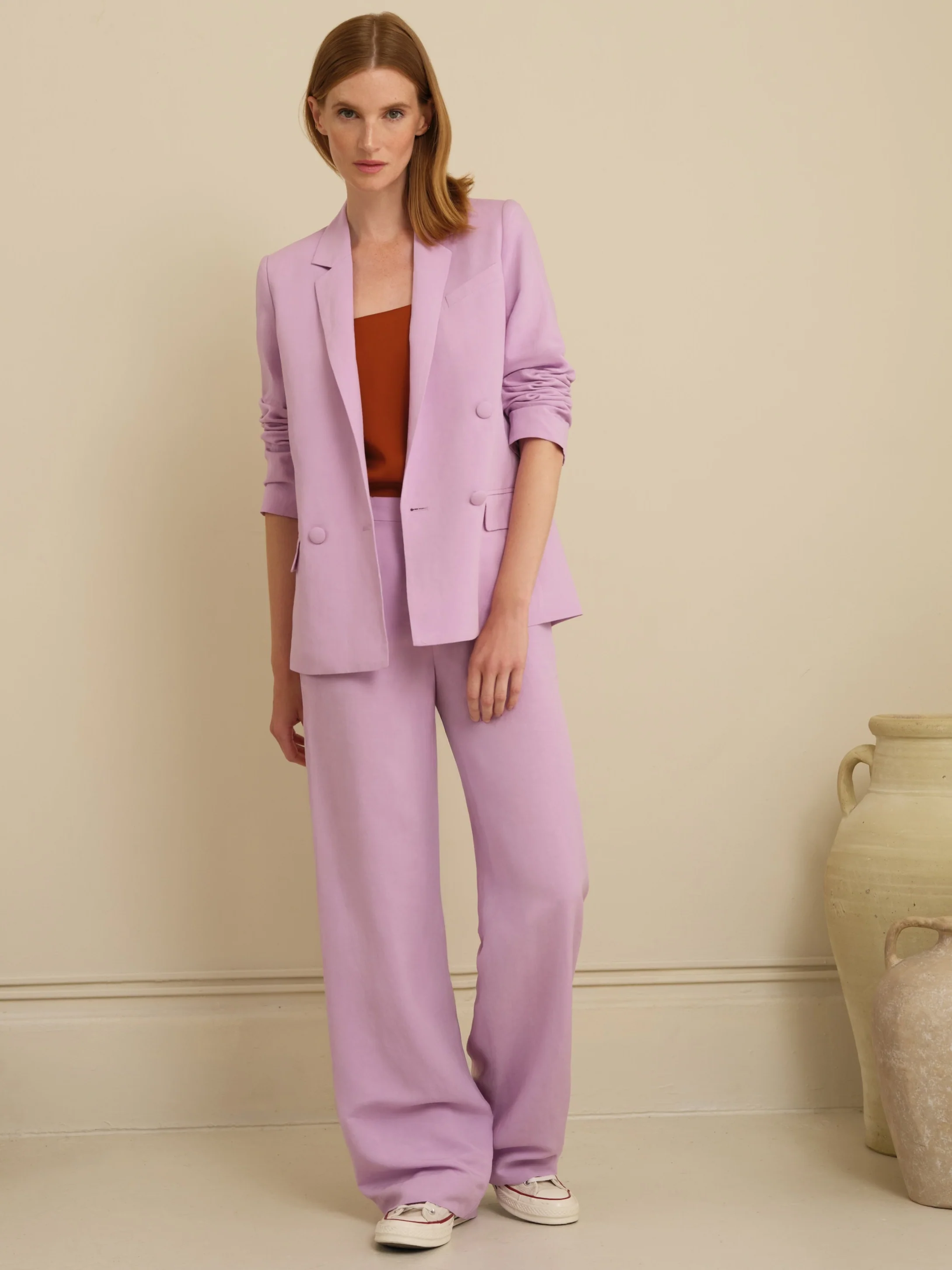 The Willow Wide Leg Trouser Peony - Image 5