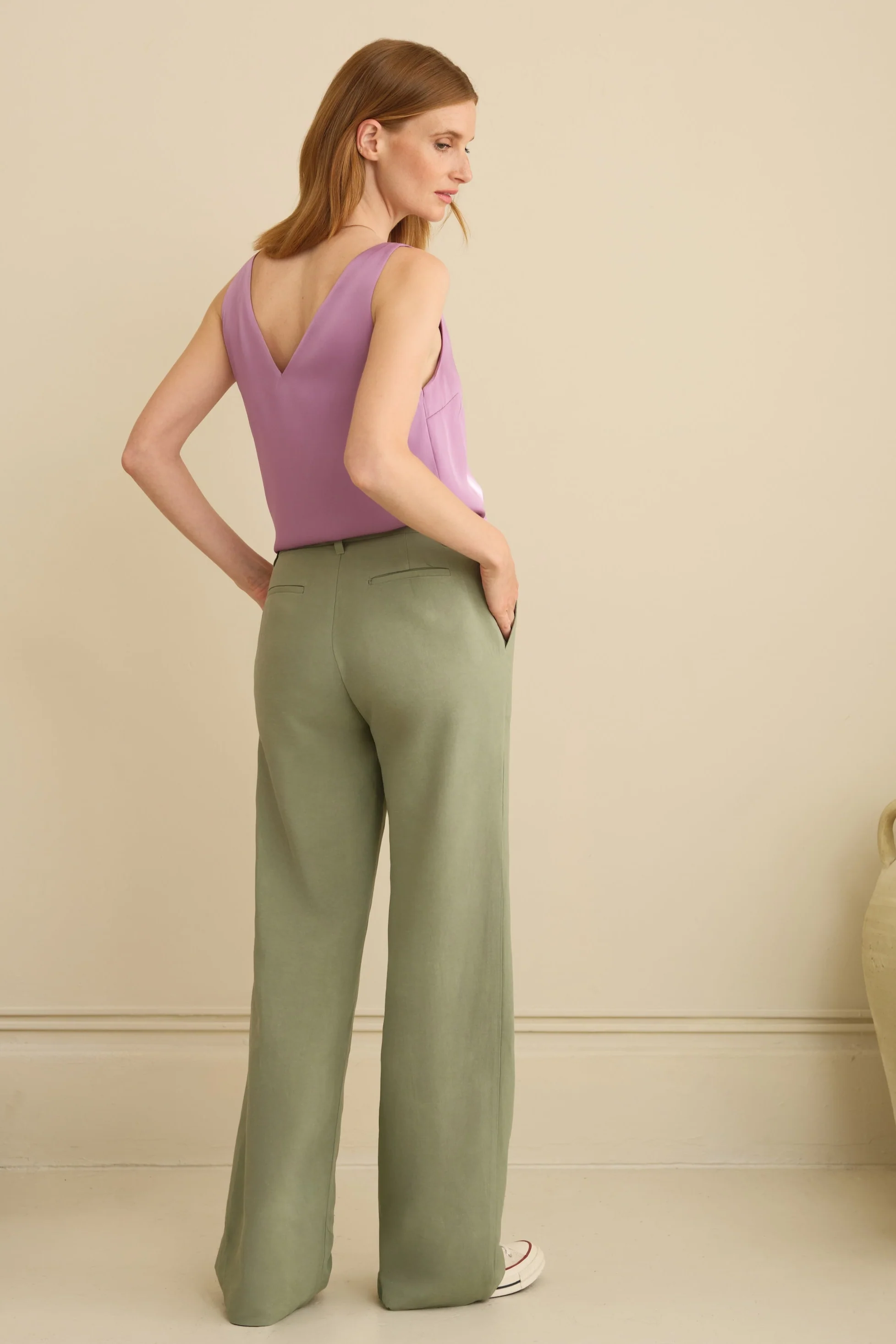 The Willow Wide Leg Trouser Sage - Image 5